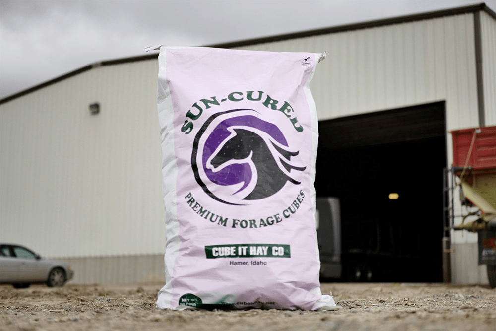 Sun-Cured Premium Forage Cubes bag by CubeIt Hay Company